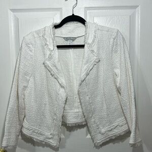 WHBM White Cropped Blazer